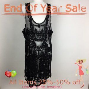 Simply Couture Black Sheer Dress Size L